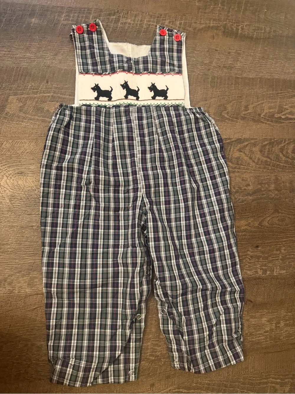 Remember Nguyen Plaid Scottie Dog Smocked Longall
